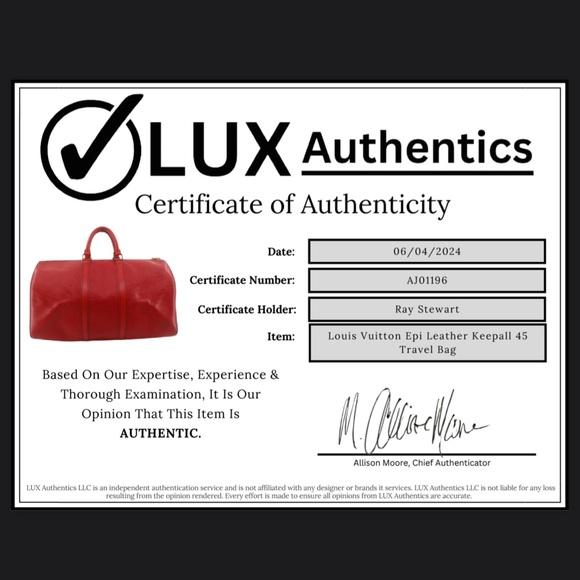 COA -Authentic Louis Vuitton Keepall Bag Monogram Canvas 45 - Picture 10 of 16